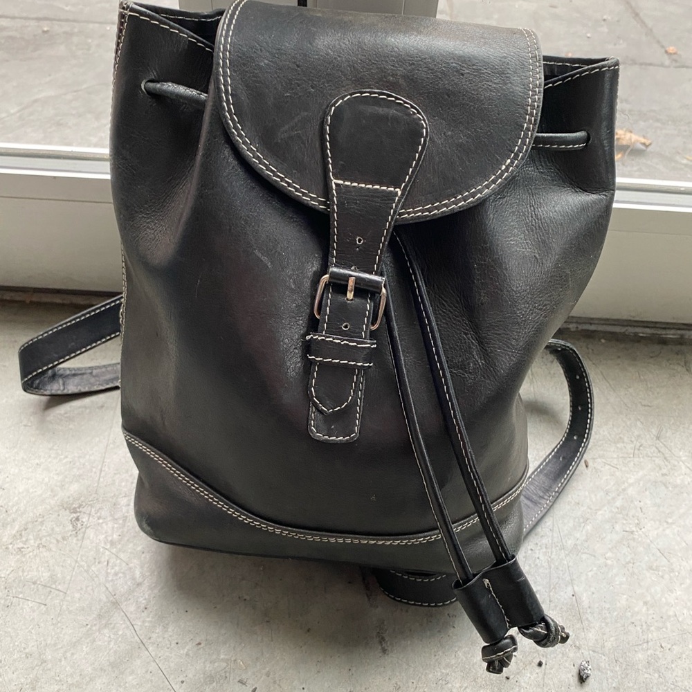 Black Leather Backpack